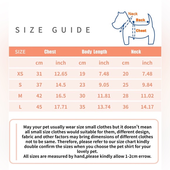 Pet Dog Clothes T Shirt Small Dog Pet Puppy Boy Girl Apparel Size NWOT Small - Picture 4 of 4